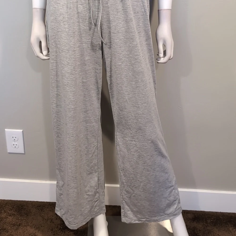 SHEIN Light Gray Tie Strap Off Shoulder Elastic Waist Relaxed Leg Jumpsuit Small